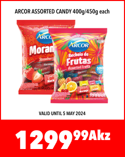 ARCOR ASSORTED CANDY 400g/450g each, 1299.99Akz