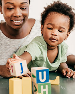 BABY BUILDING BLOCKS WITH MOTHER