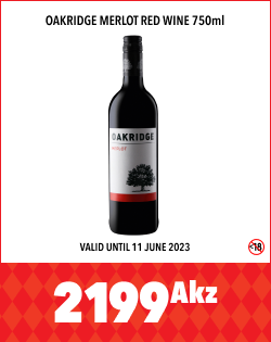 OAKRIDGE MERLOT RED WINE 750ml, 2199Akz