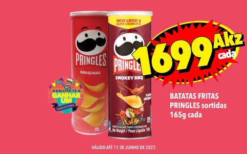 BATATAS FRITAS PRINGLES sortidas 165g cada, 1699Akz