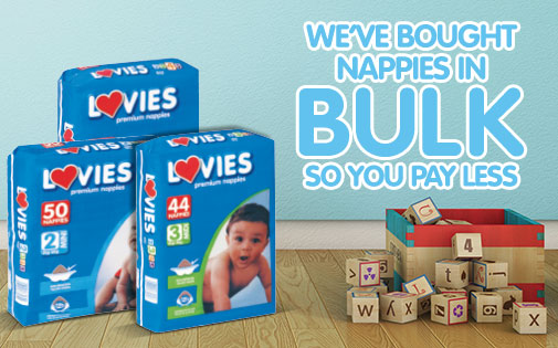 WE HAVE BOUGHT NAPPIES IN BULK SO YOU PAY LESS