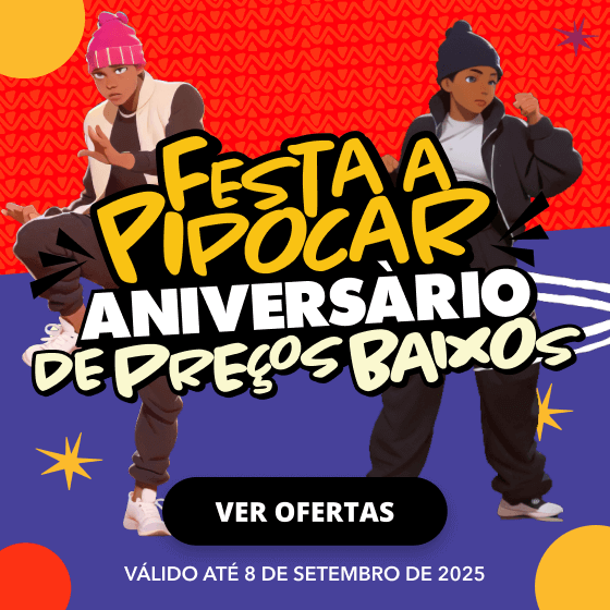A festa vai começar! Aniversário é sinónimo de promoções bombásticas e preços baixos em tudo o que adora. Ofertas válidas até 7 de Setembro de 2025. Saiba mais