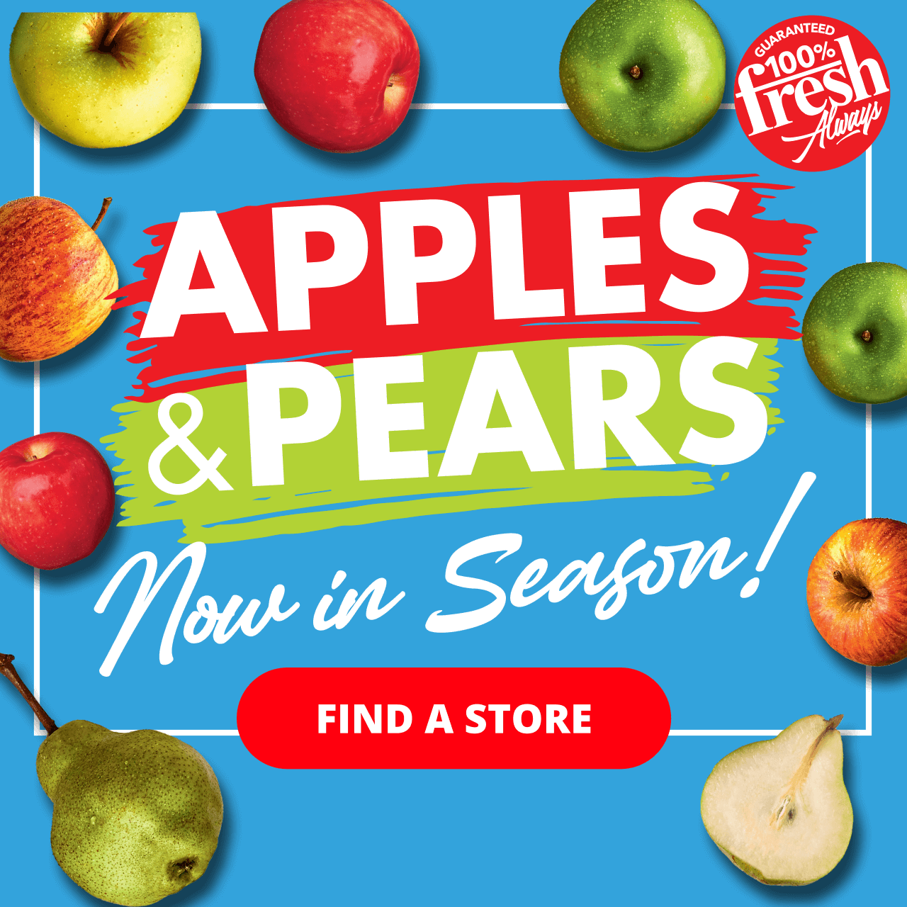 Apples and pears now in season