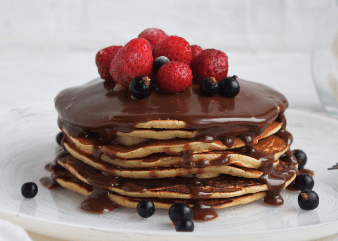 Enjoy the warm, chocolatey goodness of freshly made Chocolate Chip Pancakes. Perfect for a sweet breakfast or indulgent treat any time of day!