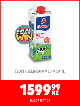 CLOVER SEMI-SKIMMED MILK 1L, 1599,99KZ