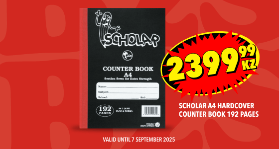 SCHOLAR A4 HARDCOVER COUNTER BOOK 192 PAGES