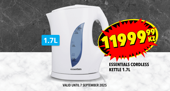 ESSENTIALS CORDLESS KETTLE 1.7L, 11999,99KZ