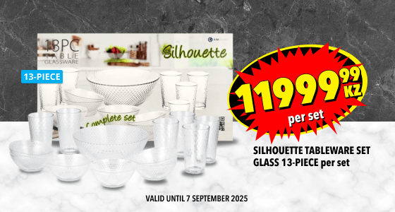 SILHOUETTE TABLEWARE SET GLASS 13-PIECE PER SET, 11999,99KZ