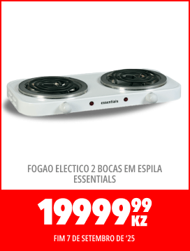 FOGAO ELECTICO 2 BOCAS EM ESPILA ESSENTIALS, 19999,99KZ