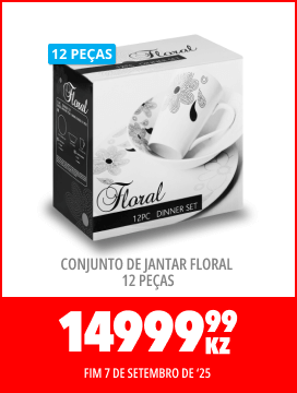 CONJUNTO DE JANTAR FLORAL 12 PEÇAS, 14999,99KZ