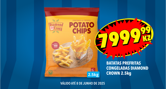 BATATAS PREFRITAS CONGELADAS DIAMOND CROWN 2,5kg - 7999,99KZ