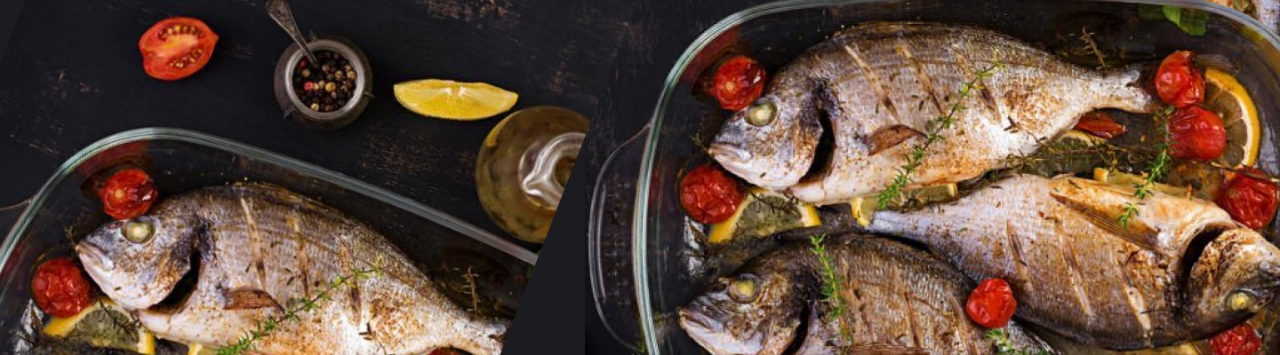 Dourada Assada com Tomate e Coentro