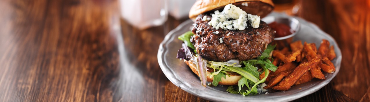 Juicy Blue Cheese Burgers! Perfect for World Whisky Day