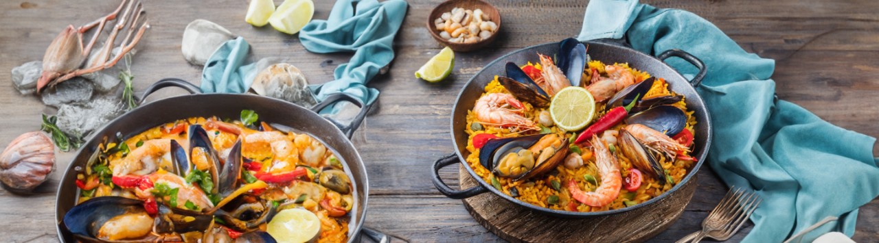 Paella de frutos do mar